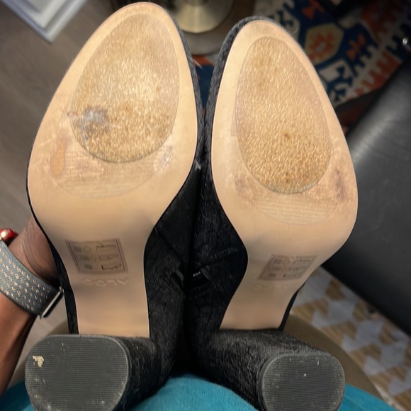 Aldo Black suede thigh high heeled boots - Picture 5 of 5